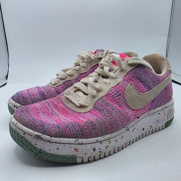 Nike Air Force 1 Crater Knit Pink Purple Fuchsia Glow Womens Size 6 Shoes - Picture 4 of 13